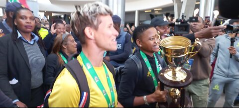 Banyana Banyana Arrive at OR Tambo Airport