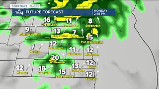 Rain expected Monday afternoon and into the evening