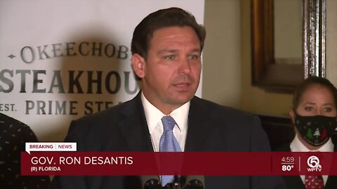 Gov. Ron DeSantis says restaurants won't be shutdown in Florida during visit to West Palm Beach