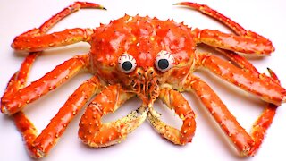 Stop Motion ASMR - Mukbang KingCrab Primitive Cooking catching Mud off Seafood IRL Recipe 4K Cuckoo