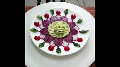 How To Make Dragon Flower Garnish | Food Art Garnishing Made Easy