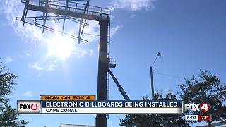 Electronic billboards being installed