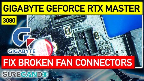 AORUS GeForce RTX 3080 MASTER 10G Fix Broken Fan Connector Thick PCB Tough One! Gigabyte