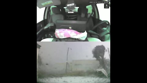 Video caught from a dashcam inside a Done Rite Hauling work truck during the second the tornado hit: