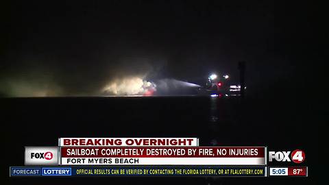 Boat fire near Fort Myers Beach