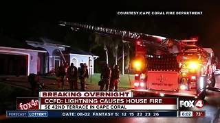 House fire caused by lightening