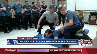 Police cadets go through Taser training