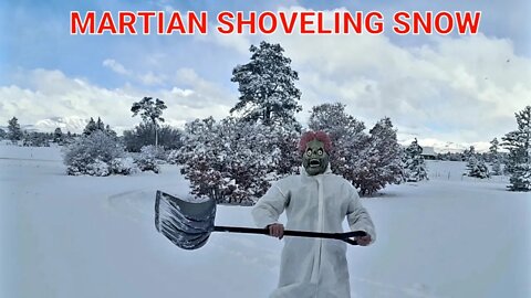 Martian Shoveling Snow, 200ft Driveway, ZORG