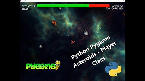 Asteroids - 03 - Adding Player Class | Python | Pygame | Walkthrough | Coding