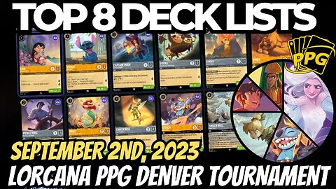 Lorcana TCG: Top 8 Deck Lists | Lorcana PPG September 2nd NDK Denver, CO Tournament Results