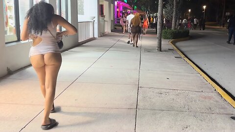  MIAMI BEACH NIGHT WALK DURING SPRING BREAK FULL TOUR.