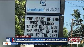 Sign at midtown Tulsa church on election day stirs controversy