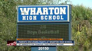 Parents discussing fights at Wharton High School