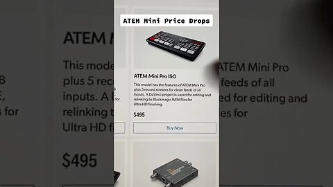Price drops for the ATEM Mini Switchers from Blackmagic Design