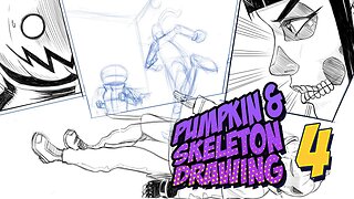 Spooktacular Halloween Art: Pumpkin & Skeleton Drawing Tutorial ft. Frankbrox – Part 4