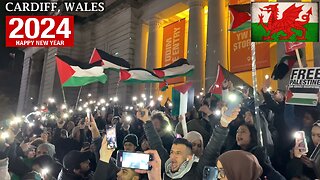 2024 Cardiff demanded a ceasefire in Gaza at the moment the city rang in the New Year