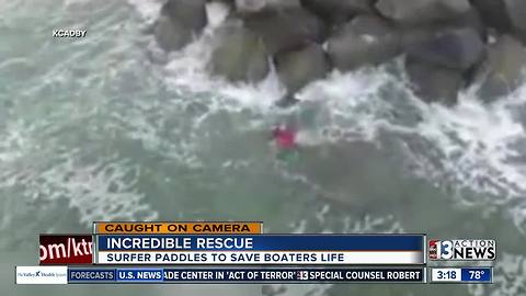 Incredible rescue at sea: surfer saves boater