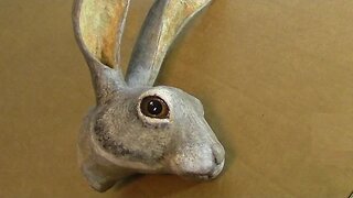 3-D Pattern for Paper Mache Jackrabbit Head