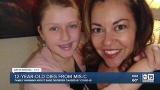 Arizona 12-year-old dies from MIS-C