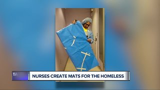 Nurses create mats for the homeless