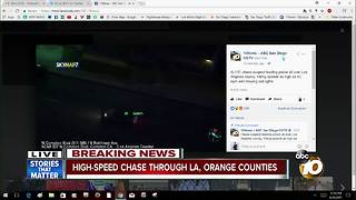 High-speed chase through Los Angeles, Orange Counties