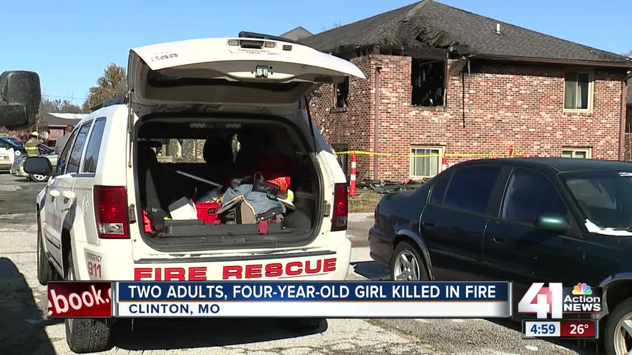 2 adults, 4-year-old girl killed in Clinton, MO, apartment fire