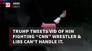 Trump Tweets Vid Of Him Fighting CNN Wrestler