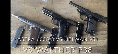 Head to head challenge Astra 600/43 vs. Helwan 951 vs. Walther P38