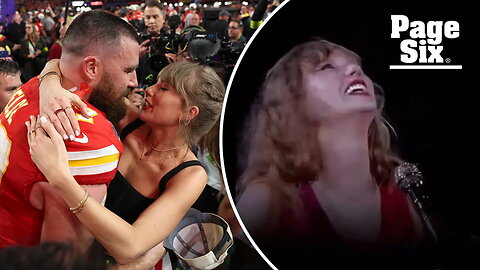 Giddy Taylor Swift giggles over lyric about 'dating the boy on the football team' amid Travis Kelce romance