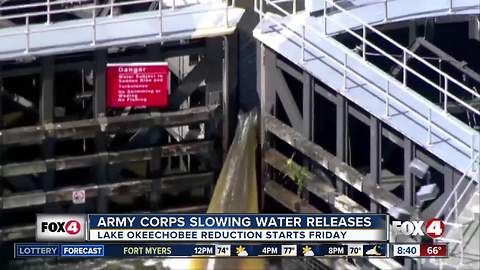 U.S. Army Corps of Engineers reduces Lake Okeechobee water flow
