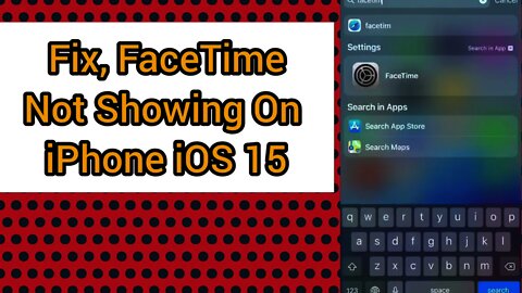 Fix" FaceTime Not Showing On iPhone iOS 15 || facetime not working after iOS 15