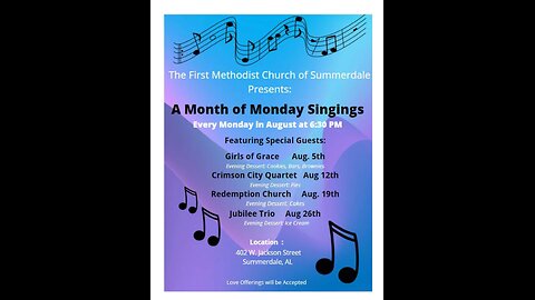 Monday Musical Worship Service - August 5, 2024