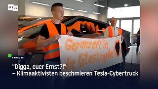 Hamburg: "Digga, euer Ernst?!" – Klimaaktivisten beschmieren Tesla-Cybertruck