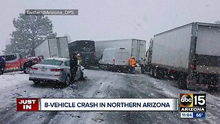 Icy roads cause crash on I-40