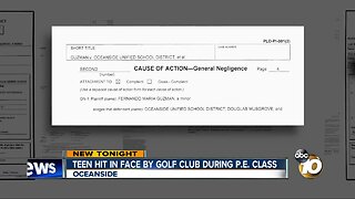 Teen hit in face by golf club during P.E. class