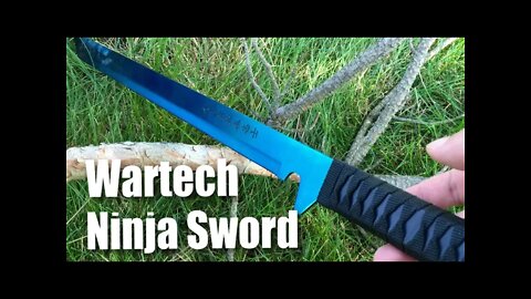 Wartech 27" 18" 440 Stainless Steel Full Tang Blue Ninja Hunting Machete Knife Sword Set