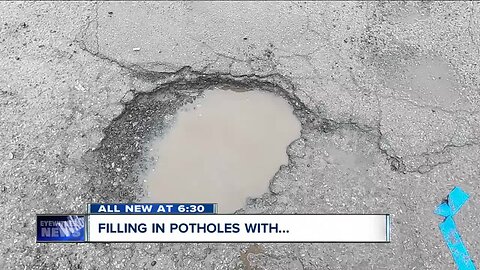 Local radio personality fills Western New York's worst potholes with all sorts of stuff