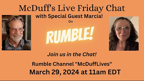 McDuff's Friday Live Chat, with Marcia! March 29, 2024
