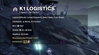 Destiny 2 Legend Lost Sector: The Moon - K1 Logistics 10-11-21