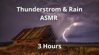 3 HOURS of RAIN and THUNDERSTORM - ASMR Storm Ambience - Reduce Stress and Anxiety, Helps Insomnia