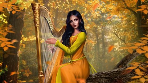 Soothing Autumn Music - Autumn Harp ★693 | Dark, Beautiful