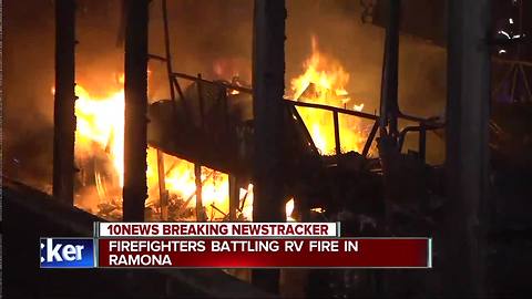 Fire rips through Ramona motor home