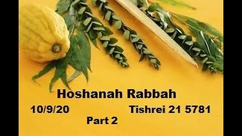 Hoshanah Rabbah - Part 2 - Sukkot 7 - 10.9.20