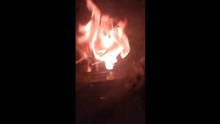 Wood stove burning waste oil starting unit