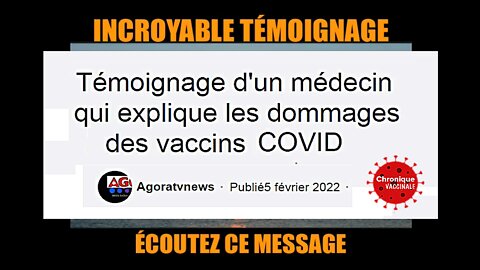 VACCINS anti-covid ? Processus et finalité. Témoignage d'expert (Hd 720)