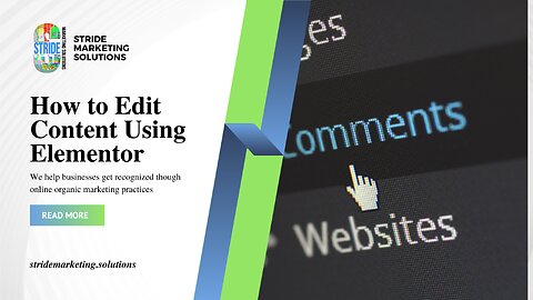 How to Edit Content Using Elementor