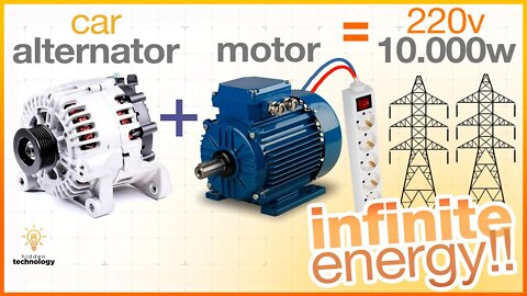 Get Free Energy with AC Motor and Car Alternator 💡💡💡 | Liberty Engine #1