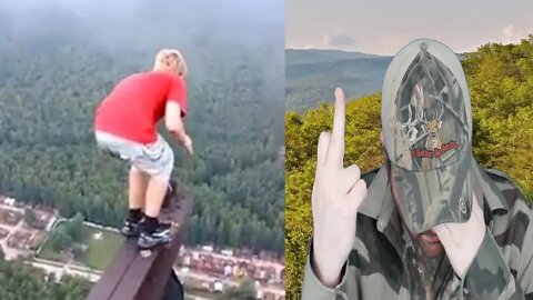 3 Minutes Of Acrophobia *Scared Of Heights* Don't Look Away Challenge (99.99% Will) REACTION! (BBT)