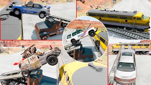 Trains vs Cars – BeamNG.Drive Cars vs trains death race cars defeated trains beamng crashes mods