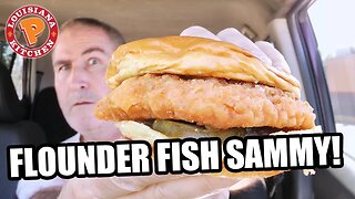 Popeye's Classic Flounder Fish Sandwich Review 🐟😮